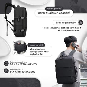 Mochila Executiva EasyTravel | Expansível e Impermeável