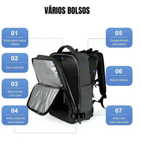 Mochila Executiva EasyTravel | Expansível e Impermeável